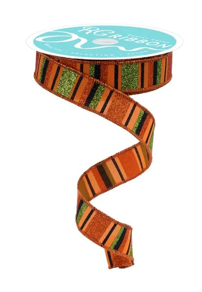 Wired Horizontal Stripe Ribbon- 7/8”x10 Yards