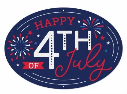 15”x10.35" Happy 4th of July Wreath Sign