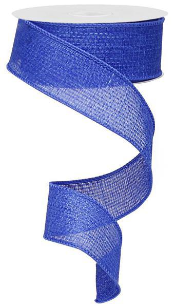 Wired Royal Blue Cross Royal Burlap Ribbon- 1.5”x10 Yards