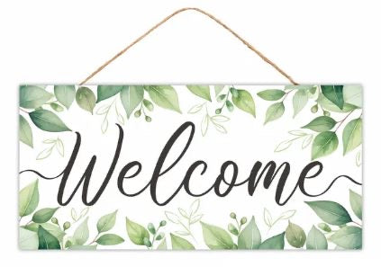 12.5"L x 6"H Welcome Wreath Sign