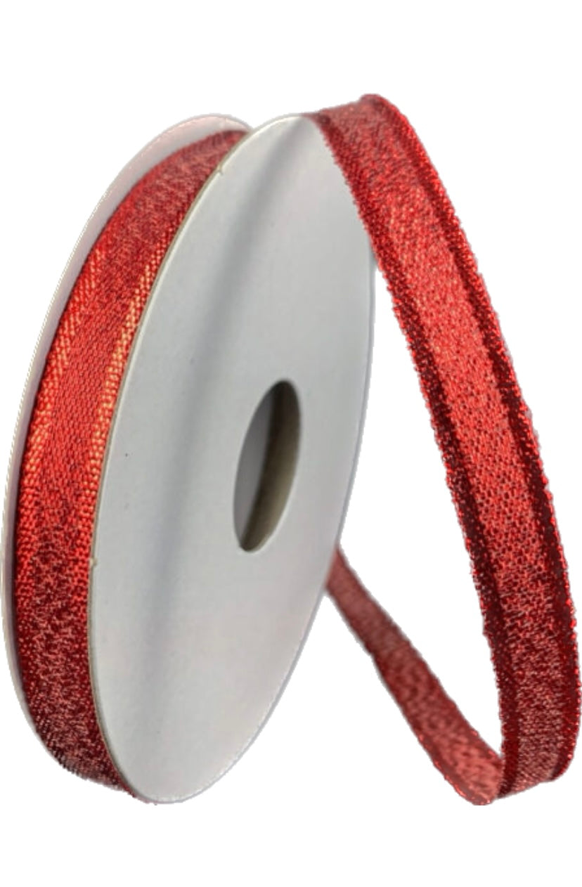 Red Metallic Ribbon- 3/8”x10 Yards