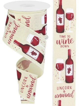 Wired Time to Wine Down Ribbon-2.5”x10 Yards