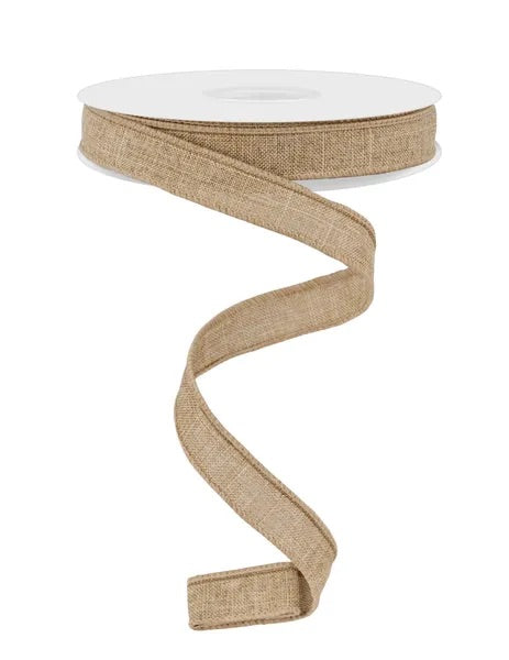 Wired Beige Royal Burlap Ribbon- 5/8”x10 Yards