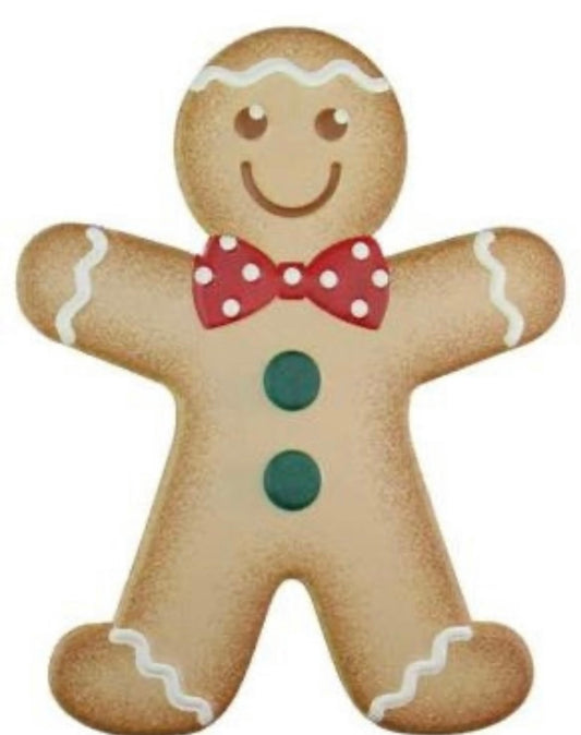 12” Metal Embossed Gingerbread Boy Wreath Sign