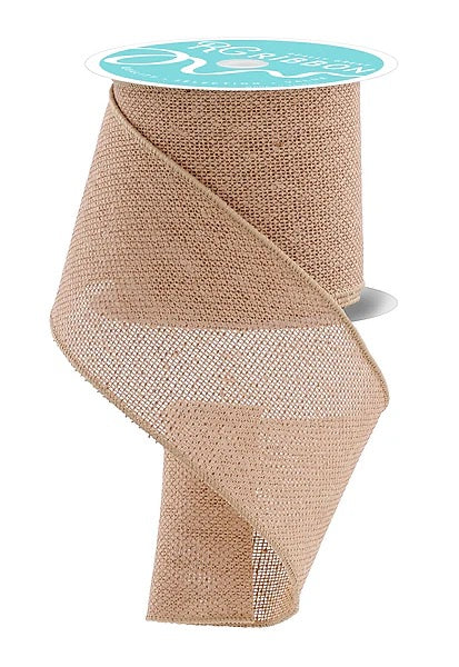 10 Yards - 4" Wired Natural Burlap Ribbon