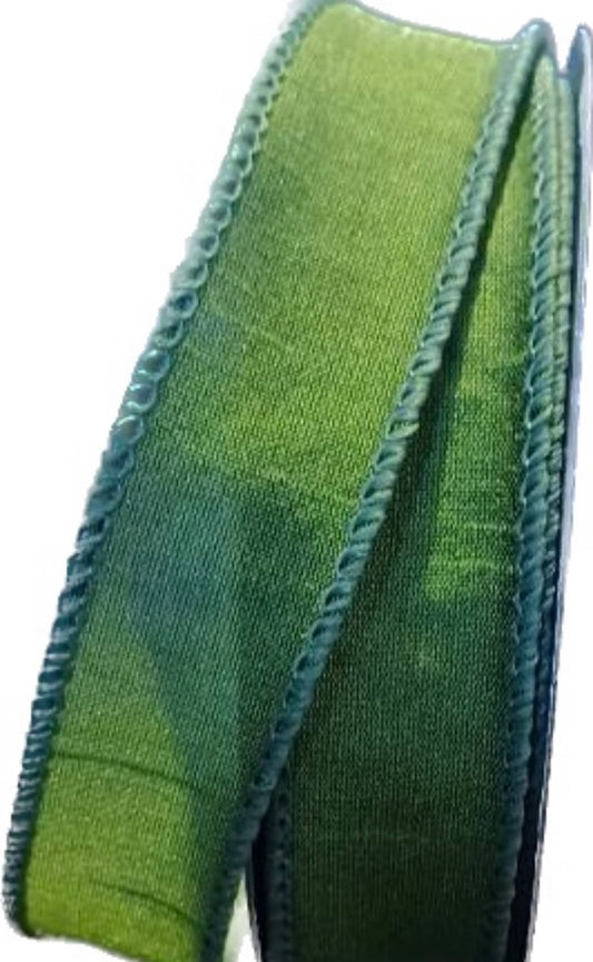 Wired Light Green Faux Dupioni Ribbon- 7/8”x10 Yards