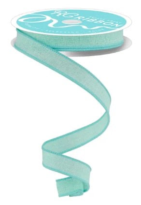 Wired Light Blue Royal Burlap Ribbon- 5/8”x10 Yards
