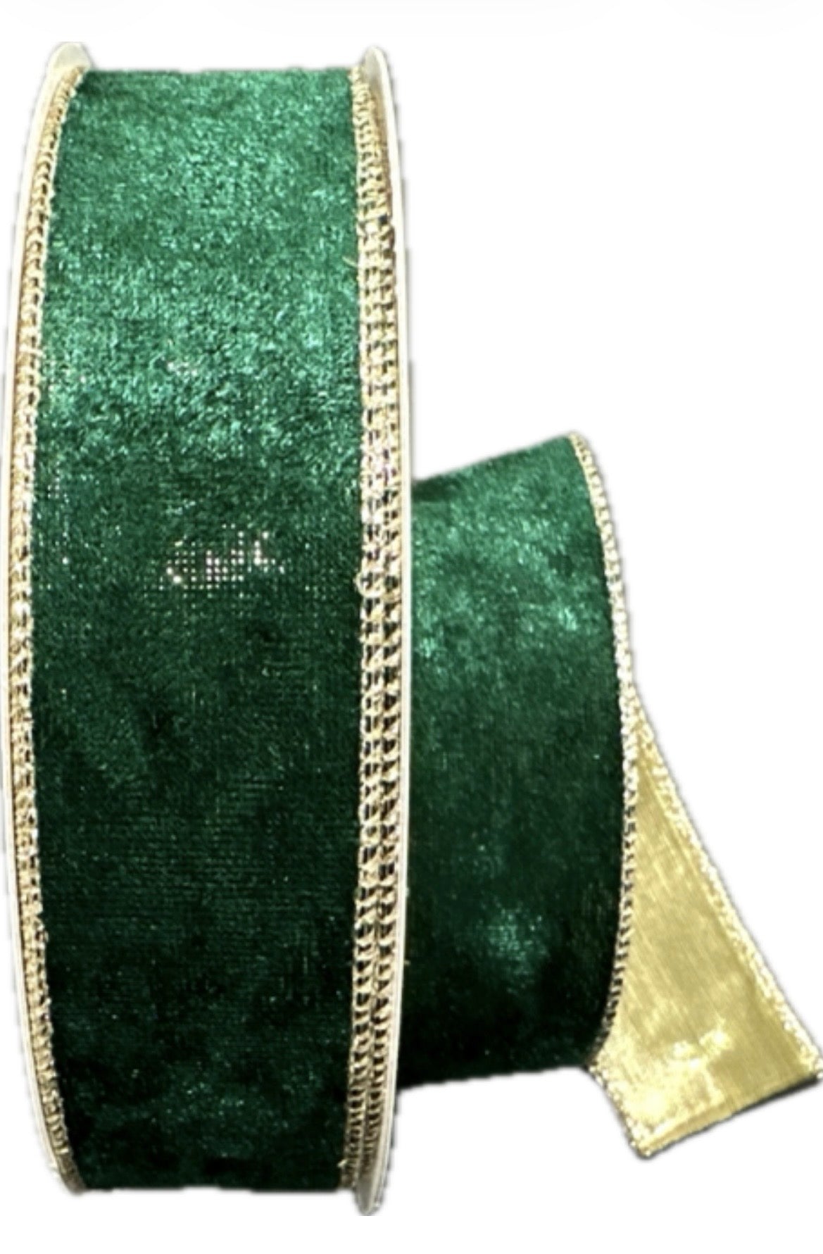 Wired Hunter Crushed Velvet Gold Back Ribbon- 1.5”x50 Yards