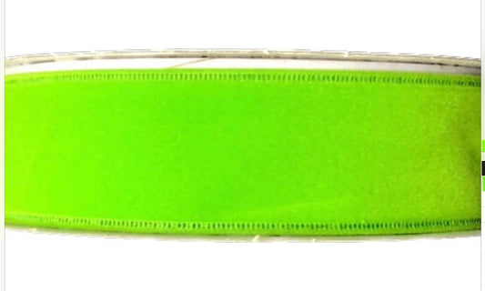 Wired Lime Green Velvet Christmas Ribbon- 1.5”x50 Yards