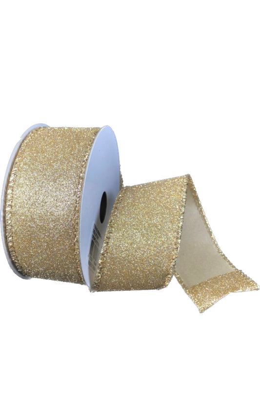 Wired Champagne All Flat Glitter- 1.5”x10 Yards