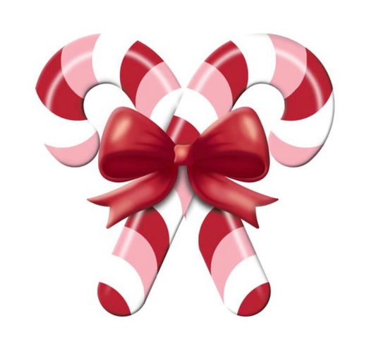 13”x12” Metal Embossed Candy Cane Wreath Sign