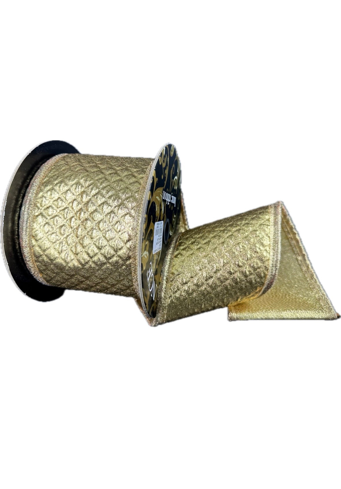 Wired Gold Scale Metallic/Gold Back/Puffy Edge Ribbon- 4”x5” Yards