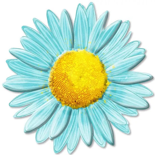 12” Metal Embossed Blue Sunflower Wreath Sign
