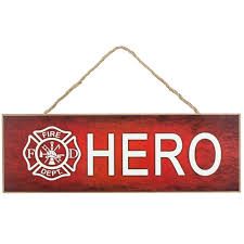 Fire Dept Hero Wreath Sign- 15”x5”