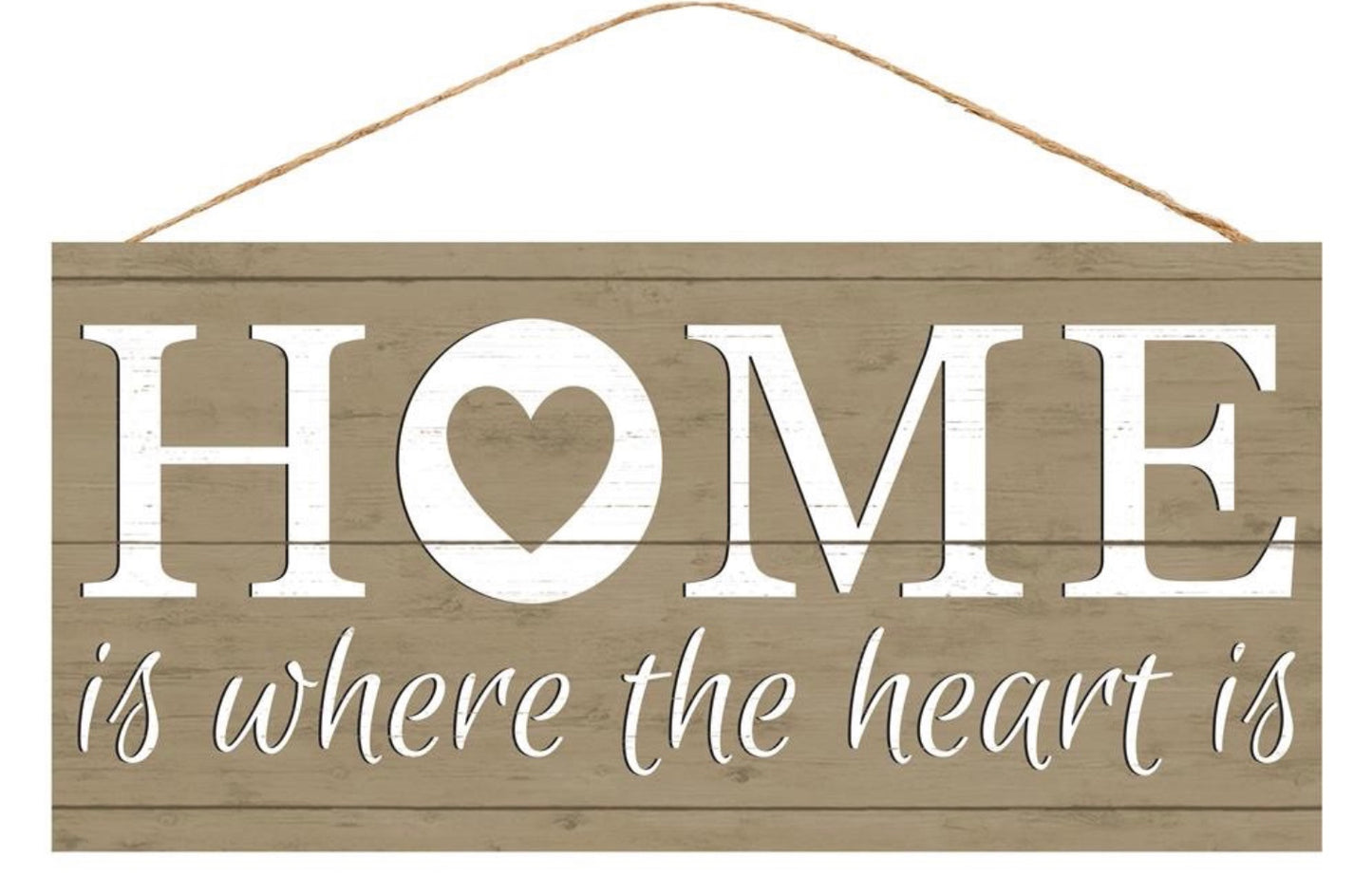 12.5”x6” Home is Where the Heart Is Wreath Sign