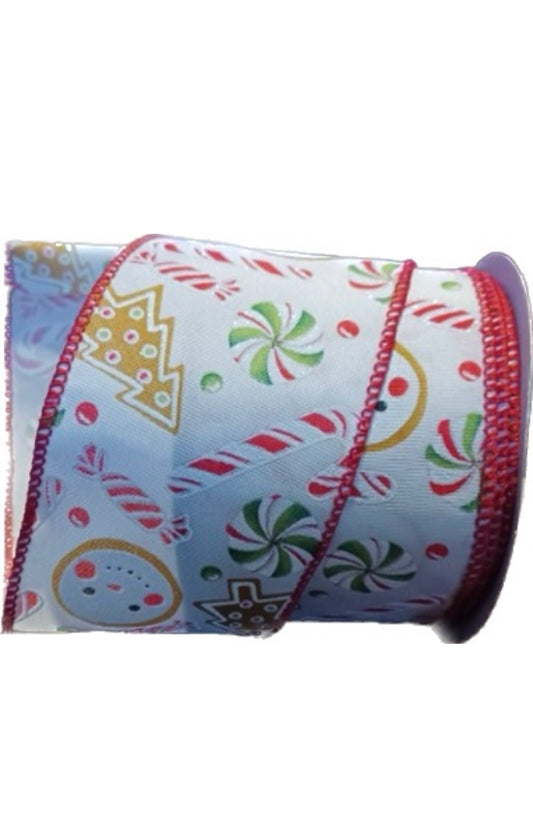 Wired Christmas Cookies and Candy Ribbon-2.5”x10 Yards