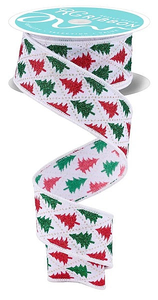 Wired Glitter Tree/Harlequin Ribbon-1.5”x10 Yards
