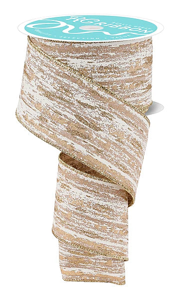Wired Glitter with Metallic Streaks Ribbon- 2.5”x10 Yards