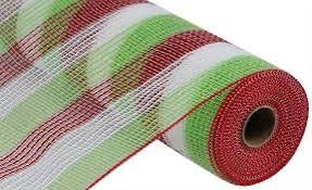 10”x10yd Red, Green and White Check Fabric Mesh