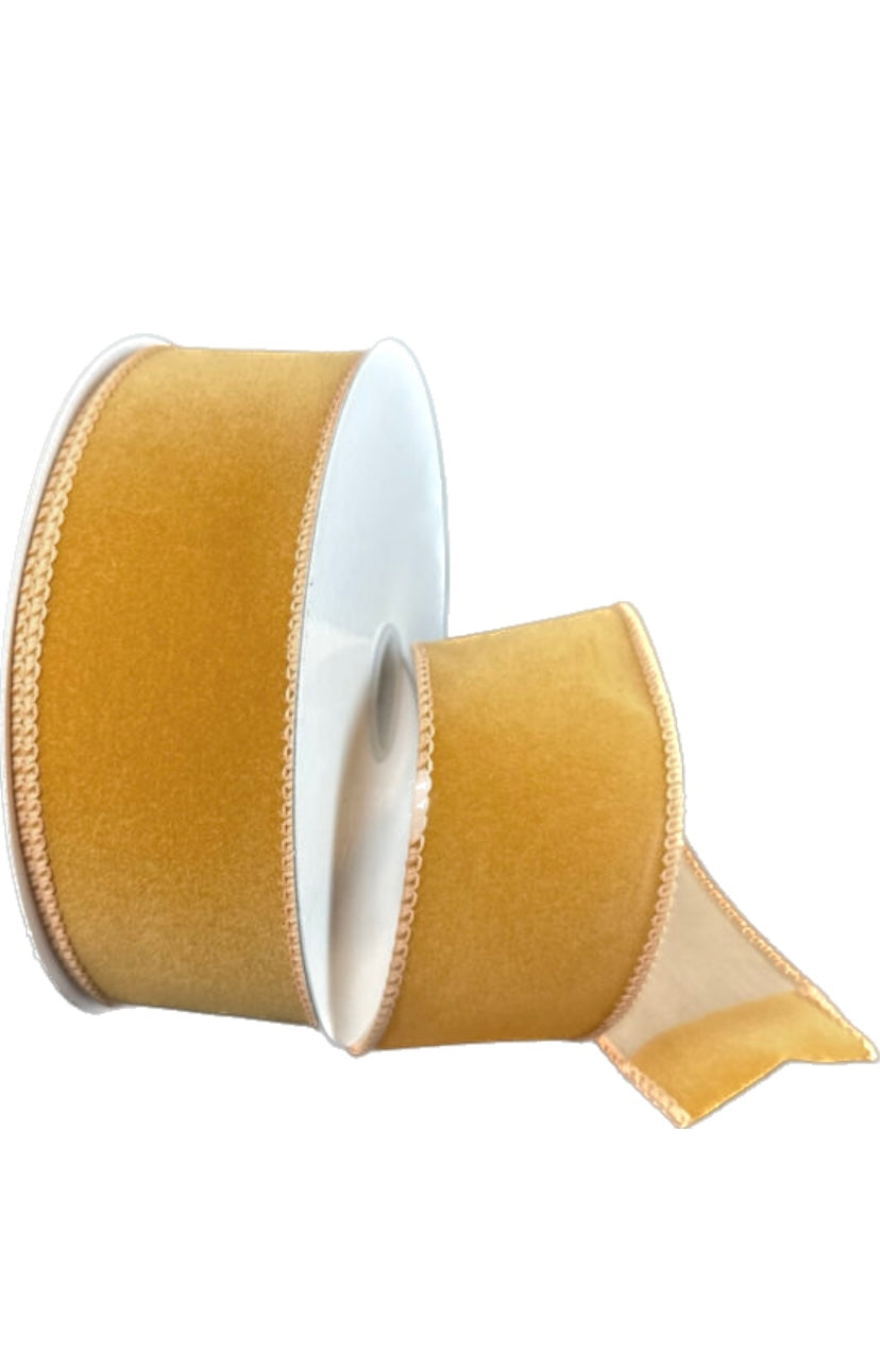 Wired Sunflower Flat Velvet Ribbon- 1.5”x10 Yards