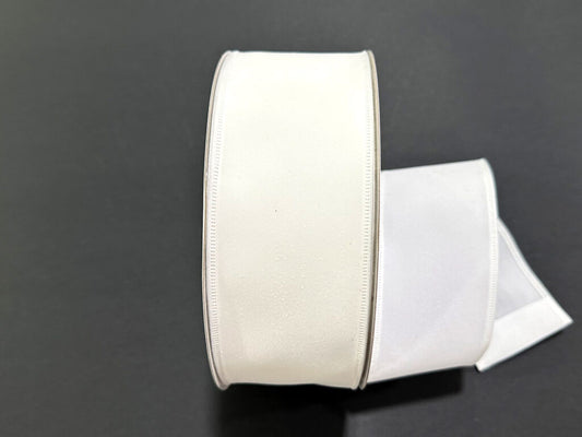 Wired Snow White Velvet Ribbon- 2.5”x50 Yards
