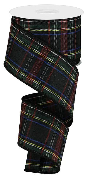Wired Christmas Plaid Ribbon- 2.5”x10 Yards