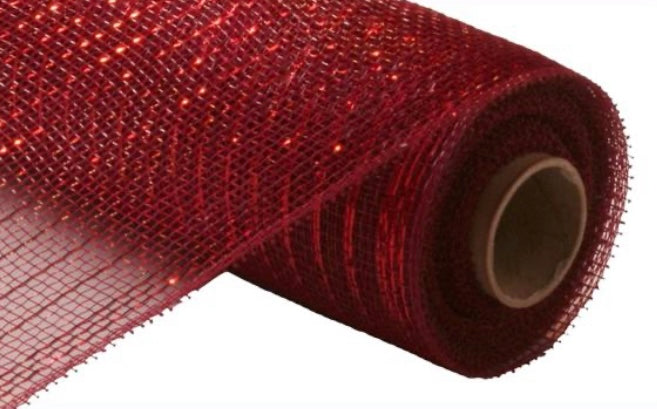 10”x10yd Red with Red Foil Mesh