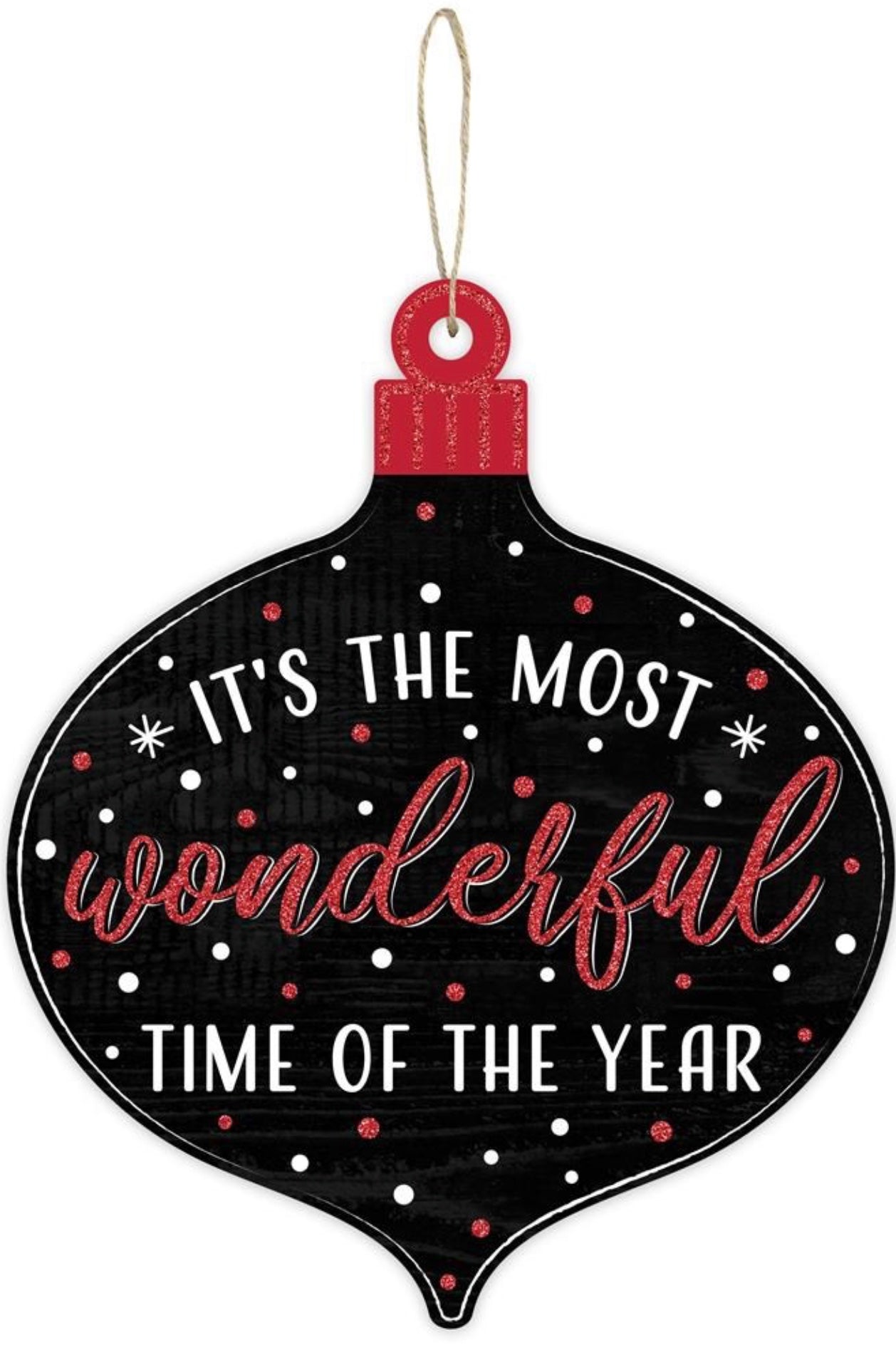 12”x10” It’s the Most Wonderful Time of the Year Ornament Wreath Sign with Glitter Accent