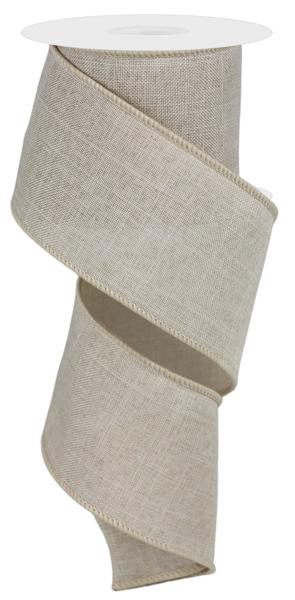 Wired Natural Royal Burlap Ribbon- 2.5”x10 Yards