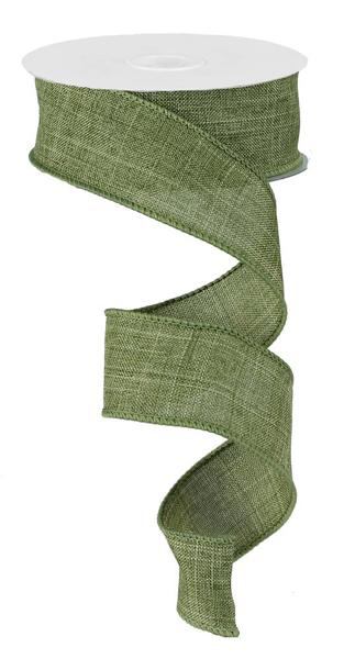 Wired Fern Green Royal Burlap Ribbon- 1.5”x10 Yards