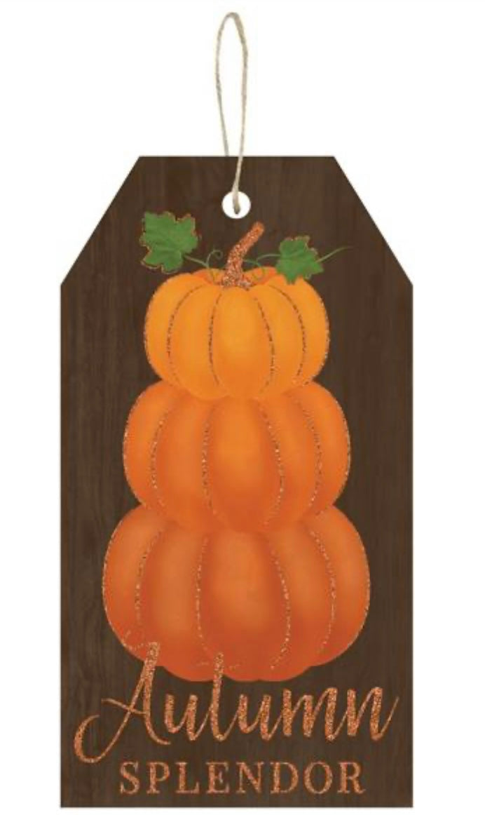 12.5"x6" Autumn Splendor Pumpkin Sign