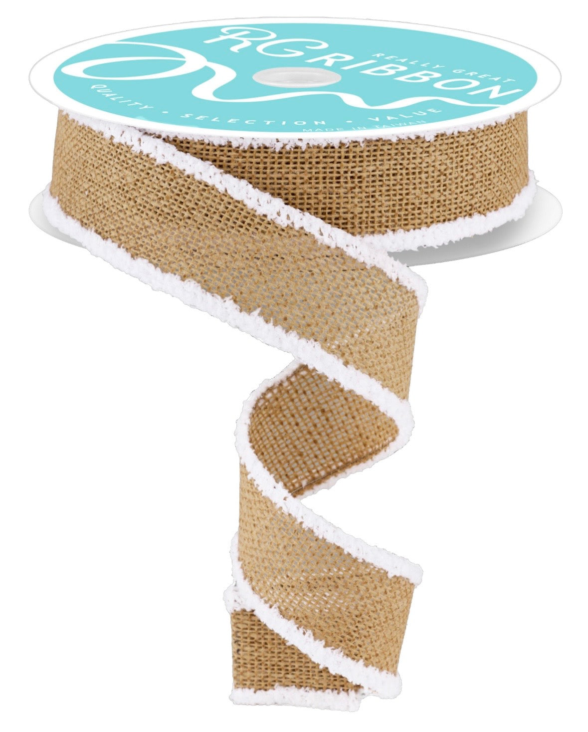 Wired Natural Faux Royal Burlap Drift Ribbon- 1.5”x10 Yards