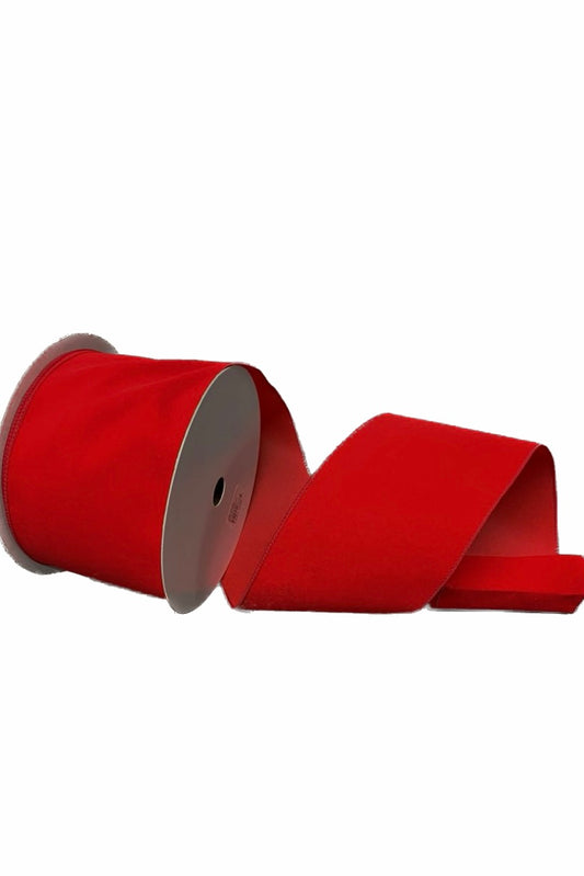 Wired Red Velvet - Christmas Ribbon- 4”x50 Yards