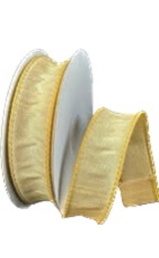 Wired Gold Faux Dupioni Ribbon- 7/8”x10 Yards