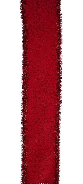 Wired Red Irregular Spotted Glitter/Tinsel Ribbon- 1.5” x10 Yards