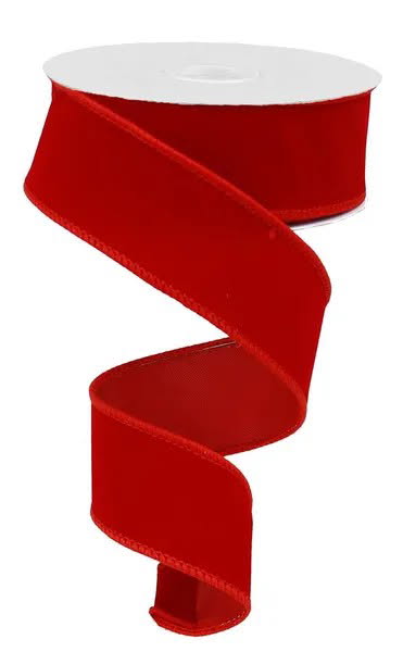 Wired Red Velvet Ribbon- 1.5”x10 Yards