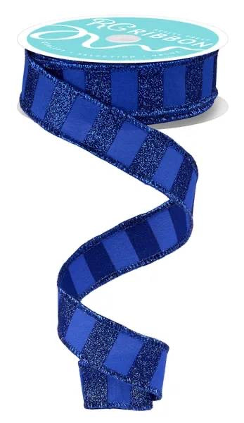 Wired Blue Horizontal Stripes Ribbon- 7/8”x 10 Yards