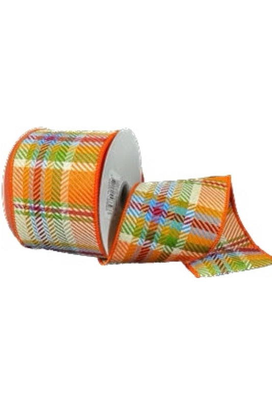 Wired Fall Multicolor Plaid Ribbon- 2.5x10 Yards