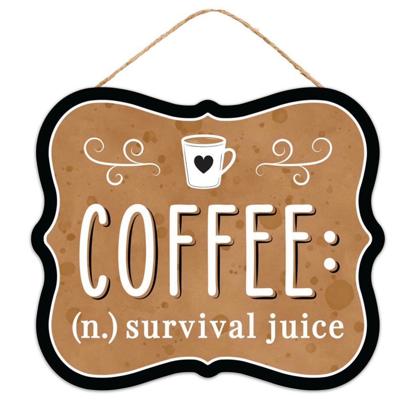 10.5”x9” Coffee Survival Juice Wreath Sign