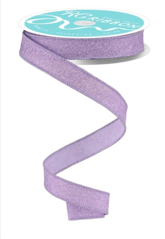 Wired Lavender Fine Glitter on Royal Ribbon-5/8”x10 Yards