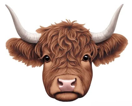 15.5”x12.25” Metal Embossed Brown Highland Cow Sign