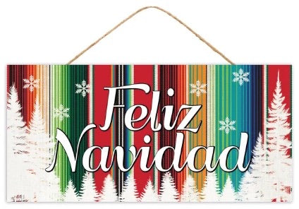 12.5"L x 6"H Feliz Navidad Wreath Sign