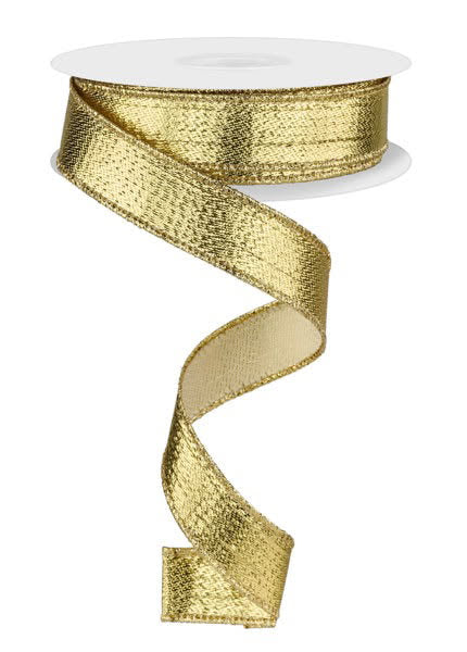 Wired Gold Metallic  Ribbon- 7/8”x10 Yards