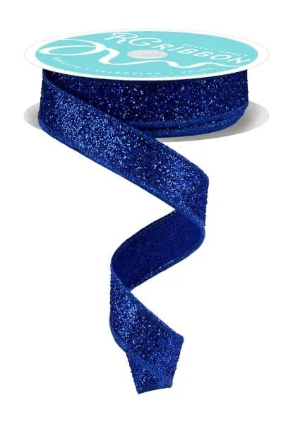 Wired Blue Laser Glitter Ribbon- 7/8”x10 Yards