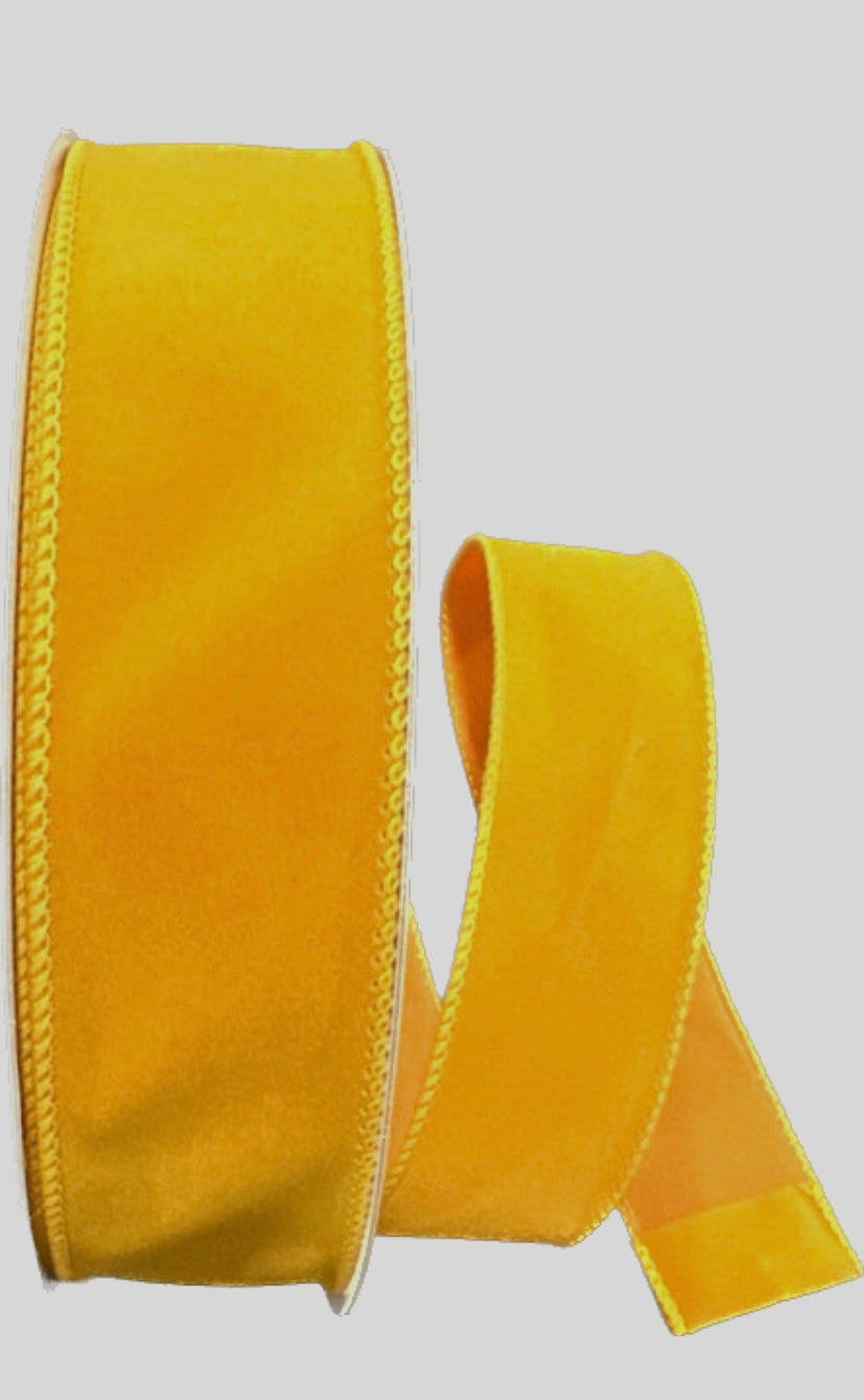 Wired Sunflower Flat Velvet Ribbon-1.5”x50 Yards