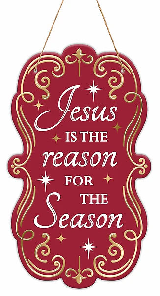 11.5"x 6.75"Jesus is the Reason Wreath Sign