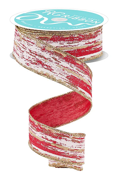 Wired Glitter with Metallic Streaks Ribbon- 1.5”x10 Yards