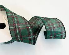 Wired Winter Plaid Glitter Accent Christmas Ribbon-1.5”x10 Yards