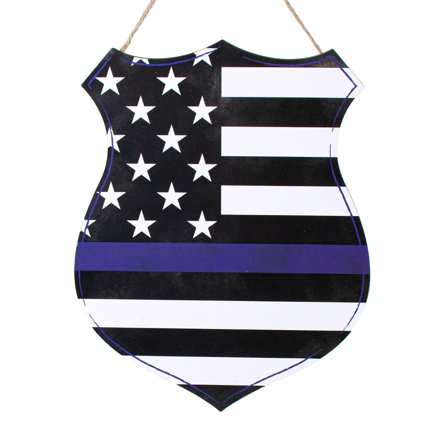 12"H x 9.5"W Law Enforcement Badge Wreath Sign