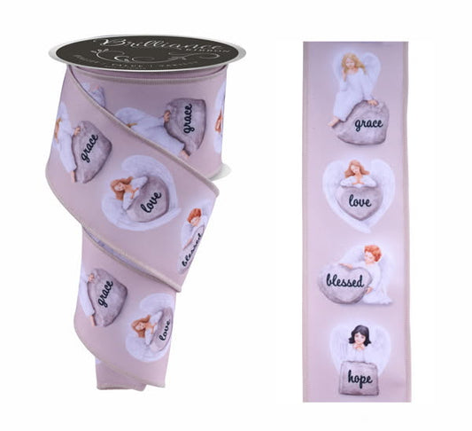 Wired Cream Angel Ribbon- 2.5”x10 Yards